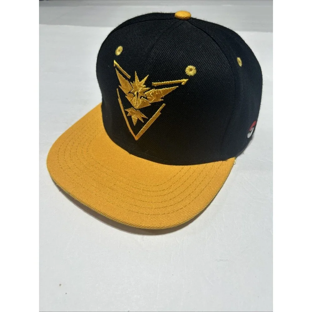Pokemon Go Team Instinct Zapdos Snapback Hat Cap Black Yellow Embroidered